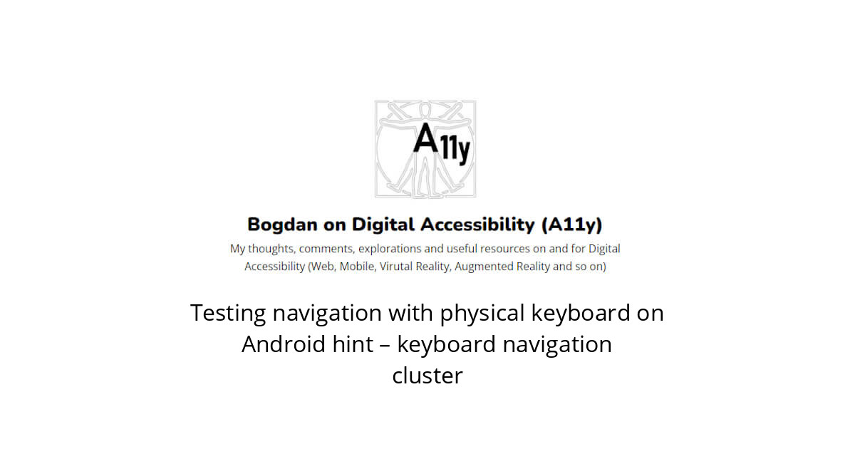 Testing navigation with physical keyboard on Android hint – keyboard ...